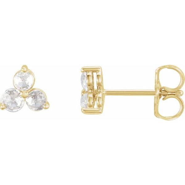 Round Three-Stone Earrings