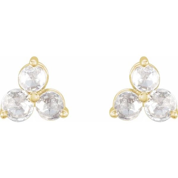 Round Three-Stone Earrings - Image 2
