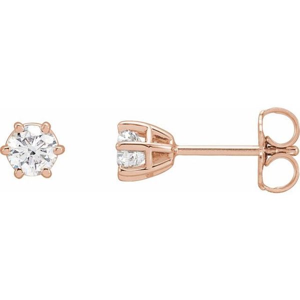 Round 6-Prong Stud Earrings