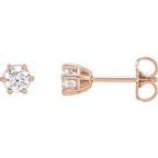 Round 6-Prong Stud Earrings