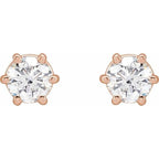 Round 6-Prong Stud Earrings - Image 2