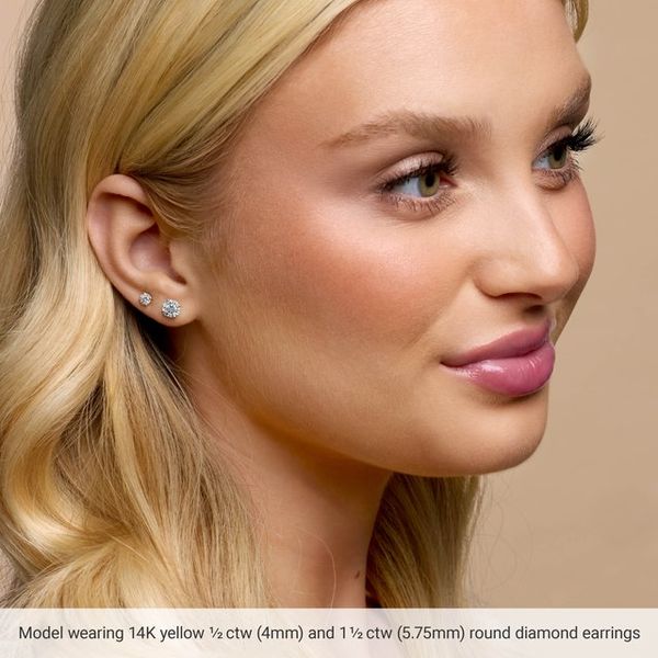 Round 4-Prong Cocktail-Style Stud Earrings - Image 3