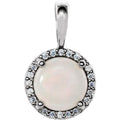 Round 4-Prong Halo-Style Cabochon Pendant