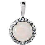 Round 4-Prong Halo-Style Cabochon Pendant