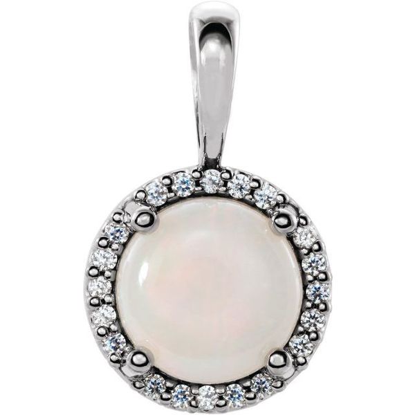 Round 4-Prong Halo-Style Cabochon Pendant