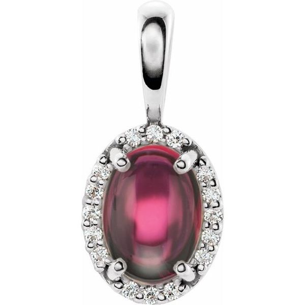 Oval 4-Prong Halo-Style Cabochon Pendant