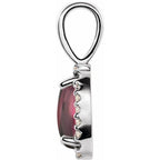Oval 4-Prong Halo-Style Cabochon Pendant - Image 2