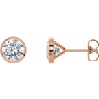 Round Bezel-Set Cocktail-Style Stud Earrings