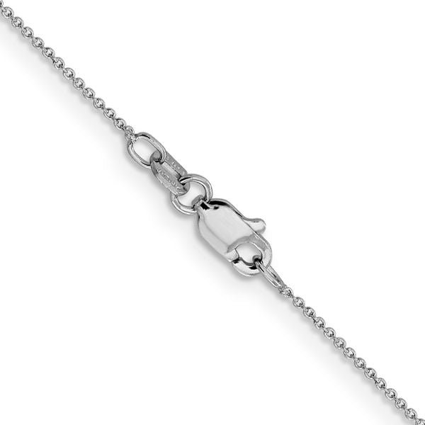 Leslie's 14K White Gold .8mm Round Cable Chain - Image 3