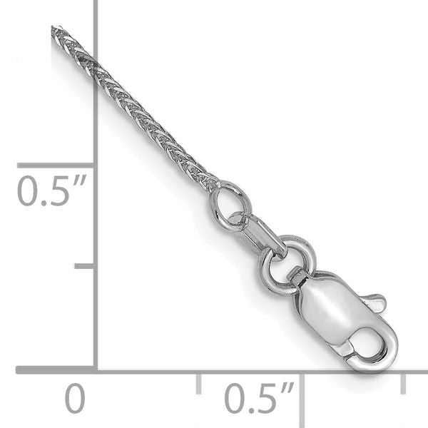 Leslie's 14K White Gold .8mm D/C Quadra Wheat Chain Anklet - Image 2