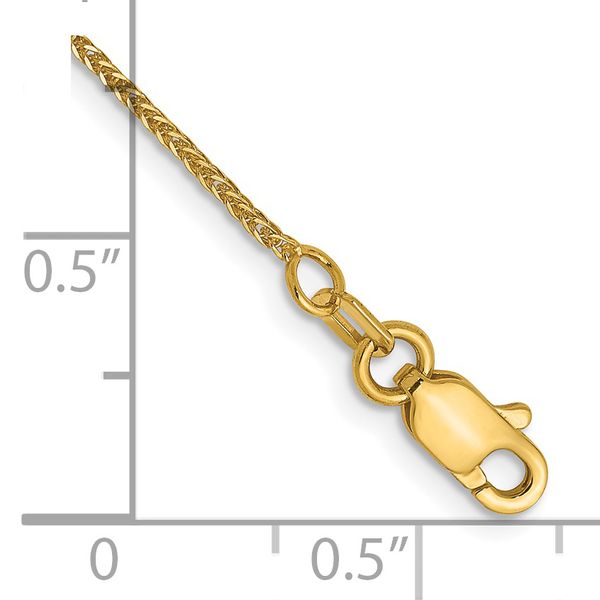 Leslie's 14K .8mm D/C Quadra Wheat Chain Anklet - Image 2