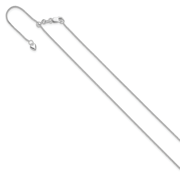 Leslie's 14K White Gold Adjustable 1mm Wheat Chain - Image 2
