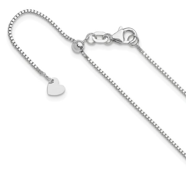 Leslie's 14K White Gold Adjustable .9mm Box Chain