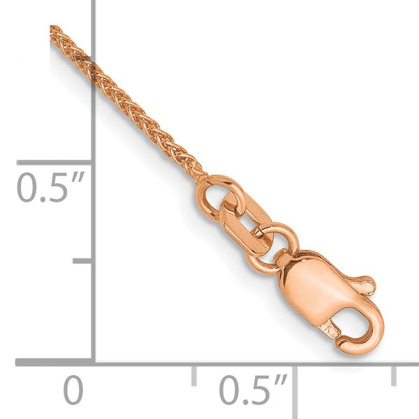 Leslie's 14K Rose Gold 1.0mm Spiga Chain Anklet - Image 2