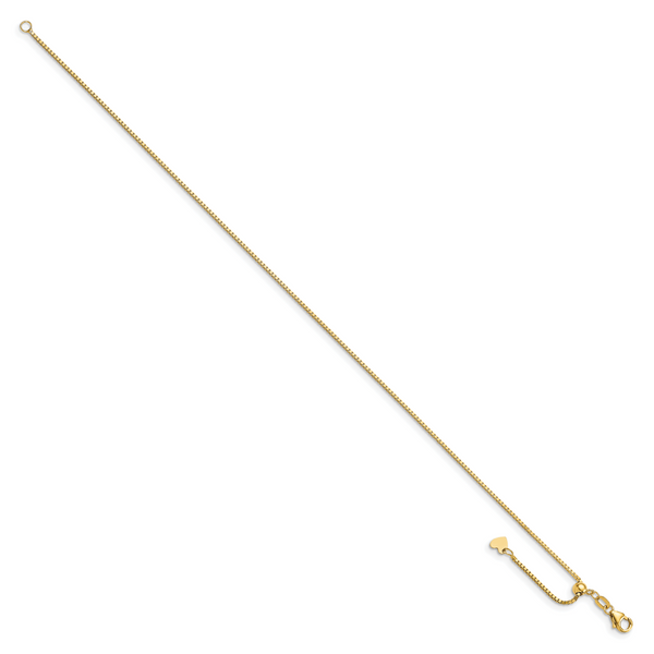Leslie's 14K Polished Adjustable Box Chain Anklet - Image 2