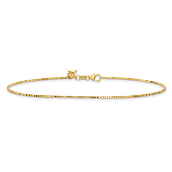Leslie's 14K Polished Adjustable Box Chain Anklet - Image 3