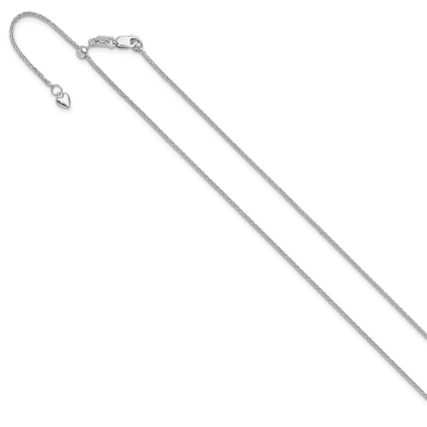 Leslie's 14K White Gold Adjustable 1.4mm Wheat Chain - Image 2