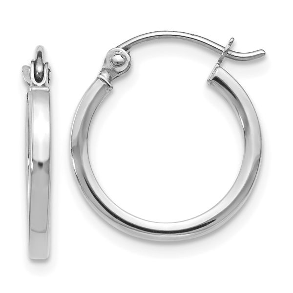 Leslie's 14K White Gold Polished Hoop Earrings