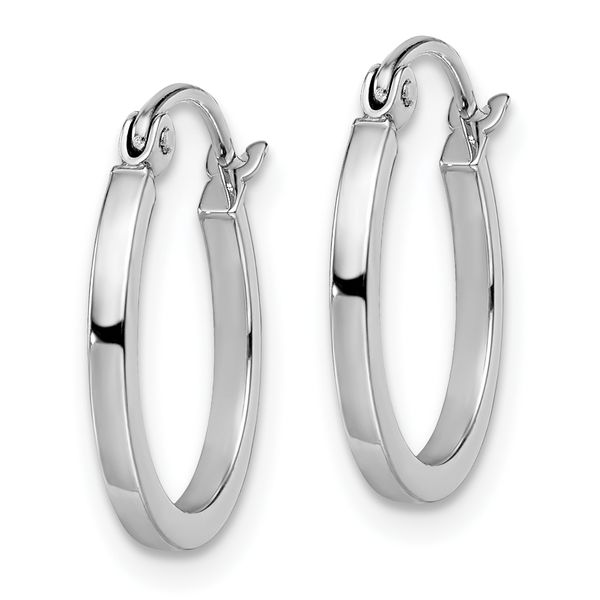 Leslie's 14K White Gold Polished Hoop Earrings - Image 2