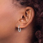 Leslie's 14K White Gold Polished Hoop Earrings - Image 4