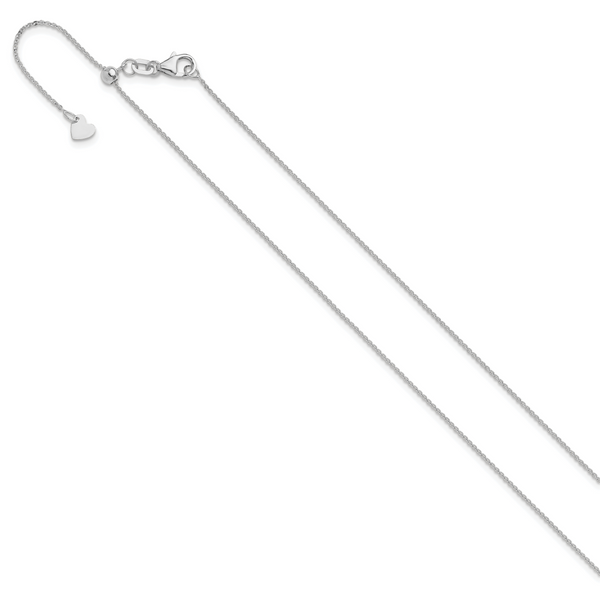 Leslie's 14K White Gold Adjustable 1.2mm Flat Cable Chain - Image 2