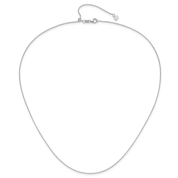 Leslie's 14K White Gold Adjustable 1.2mm Flat Cable Chain - Image 4