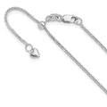 Leslie's 14K White Gold Adjustable 1mm Quadra Wheat Chain