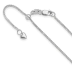 Leslie's 14K White Gold Adjustable 1mm Quadra Wheat Chain