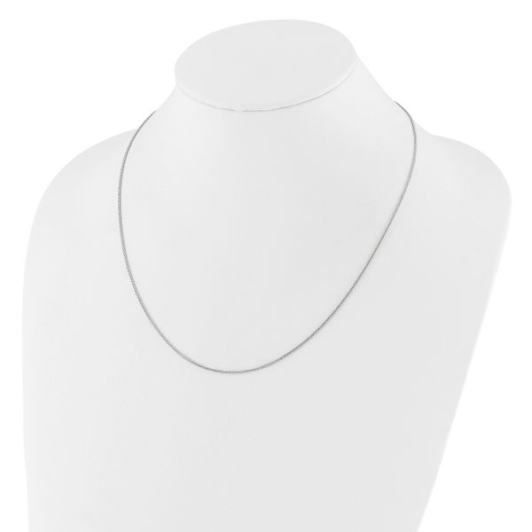 Leslie's 14K White Gold Adjustable 1mm Quadra Wheat Chain - Image 3