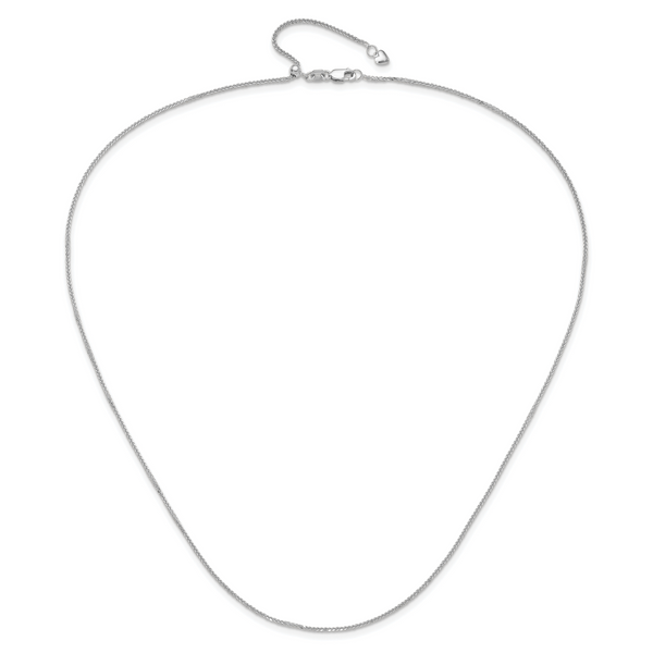 Leslie's 14K White Gold Adjustable 1mm Quadra Wheat Chain - Image 4