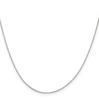 Leslie's 14K White Gold .5mm Baby Box with Lobster Clasp Chain - Image 2