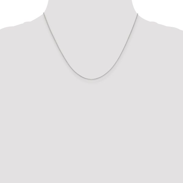 Leslie's 14K White Gold .5mm Baby Box with Lobster Clasp Chain - Image 4