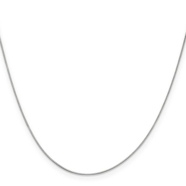 Leslie's 14K White Gold .5mm Baby Box with Lobster Clasp Chain - Image 2