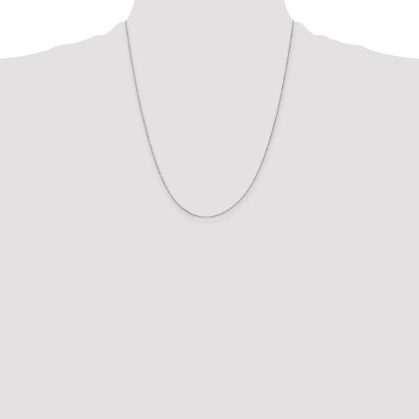 Leslie's 14K White Gold .5mm Baby Box with Lobster Clasp Chain - Image 4