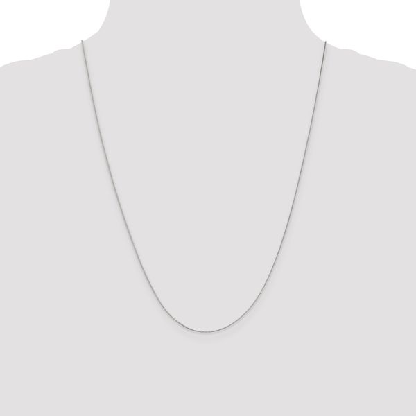 Leslie's 14K White Gold .5mm Baby Box with Lobster Clasp Chain - Image 4