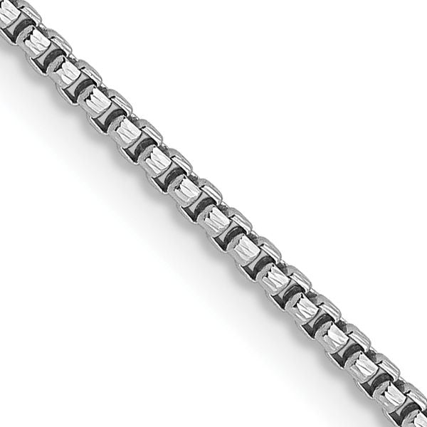 Leslie's 14K White Gold 1.1mm Sparkle Round Box Chain