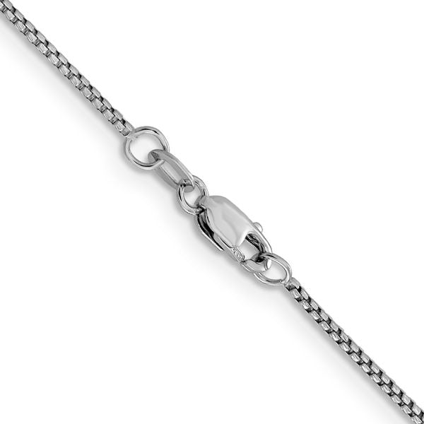 Leslie's 14K White Gold 1.1mm Sparkle Round Box Chain - Image 3