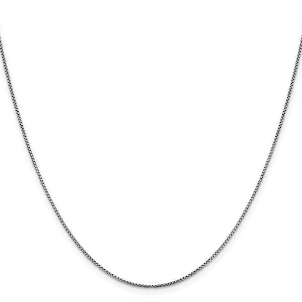 Leslie's 14K White Gold 1.1mm Sparkle Round Box Chain - Image 2