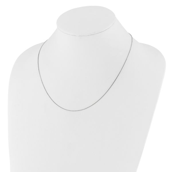 Leslie's 14K White Gold Adjustable .8mm Box Chain - Image 3