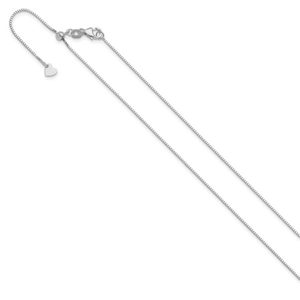 Leslie's 14K White Gold Adjustable .8mm Box Chain - Image 2