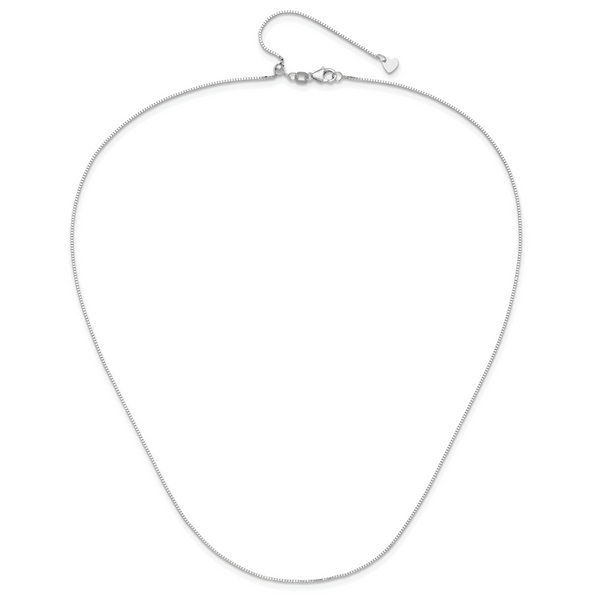Leslie's 14K White Gold Adjustable .8mm Box Chain - Image 4