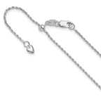 Leslie's 14K White Gold Adjustable 1.2mm D/C Rope Chain