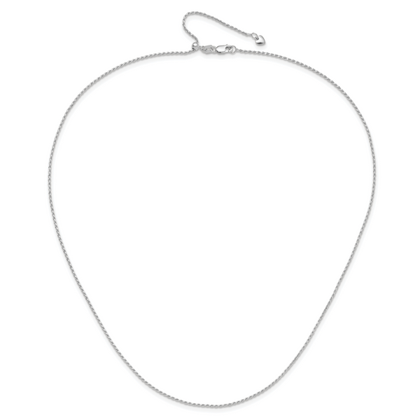 Leslie's 14K White Gold Adjustable 1.2mm D/C Rope Chain - Image 4