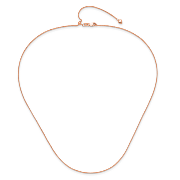 Leslie's 14K Rose Gold Adjustable 1mm Wheat Chain - Image 4