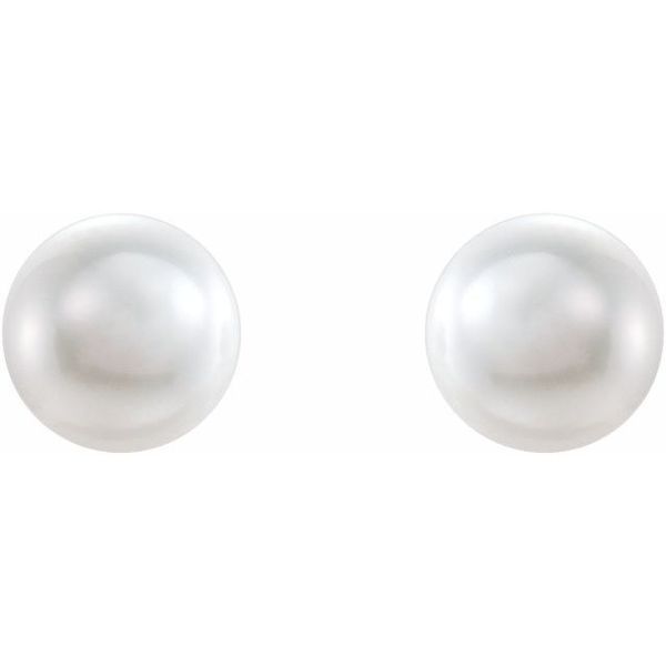 Pearl Stud Earrings - Image 2