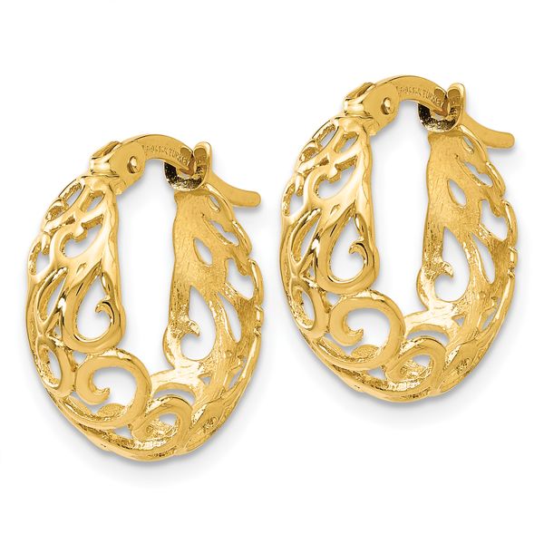 Leslie's 14K Polished Hinged Hoop Earrings - Image 2