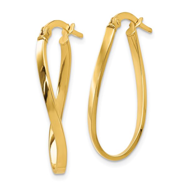 Leslie's 14K Polished Oval Hoop Earrings - Image 2