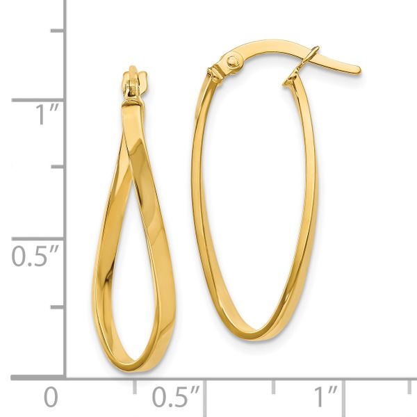 Leslie's 14K Polished Oval Hoop Earrings - Image 4