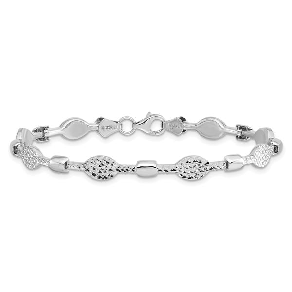 Leslie's 14K White Gold Diamond-Cut Bracelet - Image 3