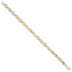 Leslie's 14K Two-tone Polished and Diamond-cut Fancy Link Bracelet - Image 2